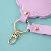 Faux Leather Flower Makeup Mirror Waterproof Portable Vanity Mirror Keychain