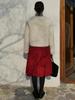 Winter Slimming Velvet Pleated Lace Skirt - Textured Design