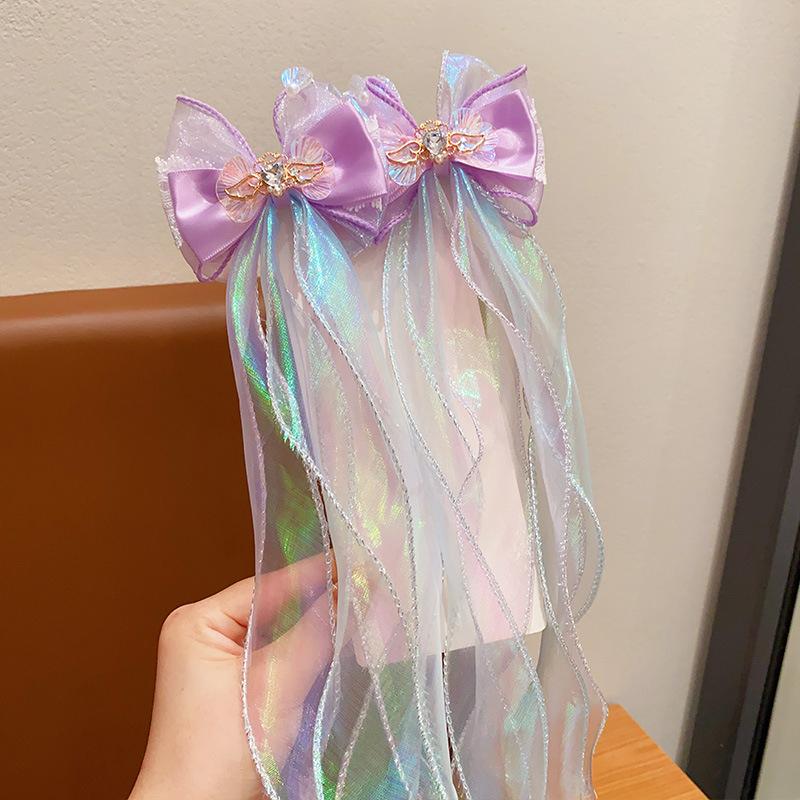 Mermaid Headwear, Children'S Princess Bow, Hairpin, Girls' Floating Yarn, Braided Hair Clip, Mermaid Maiden Hair Accessory