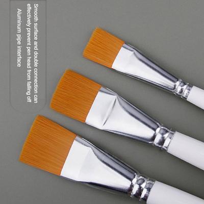 Flat Head Paintbrush 3 Pcs Watercolor Brush Short Rod Paintbrush Acrylic Oil Painting Brush For Painting Classes Acrylic