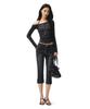 Deketeuumeon Seamed Low Rise Capri Jeans Dcwpt024Black