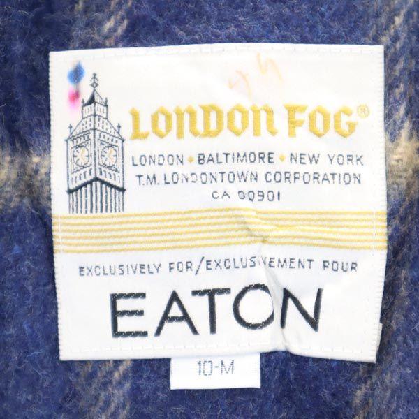 LONDON FOG 80s Vintage Long Sleeve Stainless Collar Coat 10-M Navy System Women Used