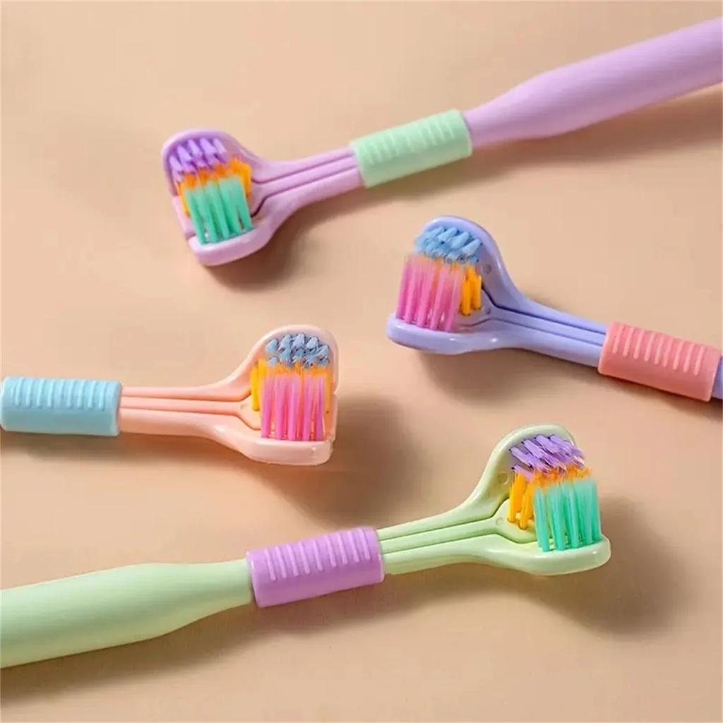 1 pezzo Spazzolino da Denti Morbido a 3 Lati Pulizia Delicata Denti Adulti per Cura Completa delle Gengive Design Sensoriale per Autismo Strumento per la Salute Orale