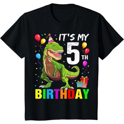 To Moje 5. Urodziny Koszulka Happy 5 Year T-Rex Koszulka Chłopięca