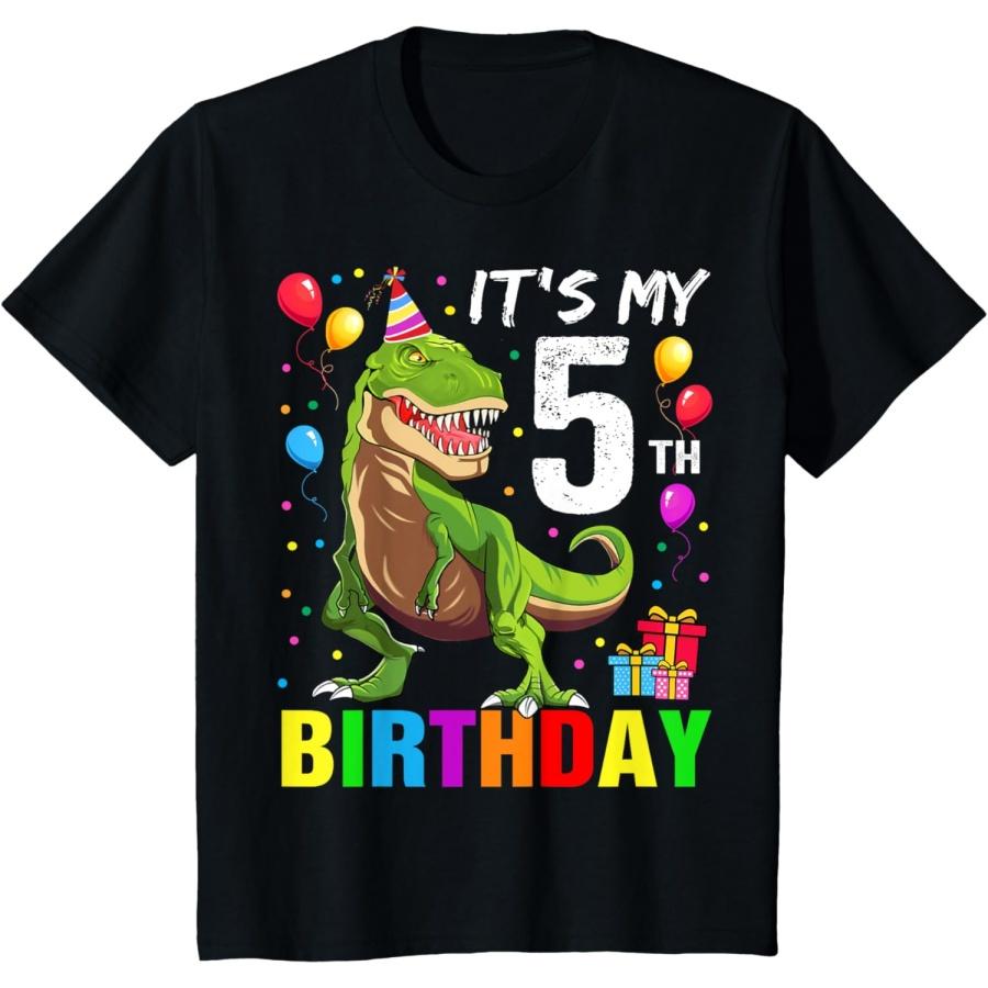 

It s My 5th Birthday Happy 5 Year T-Rex Shirt Boys T-Shirt XXXXXL чорний