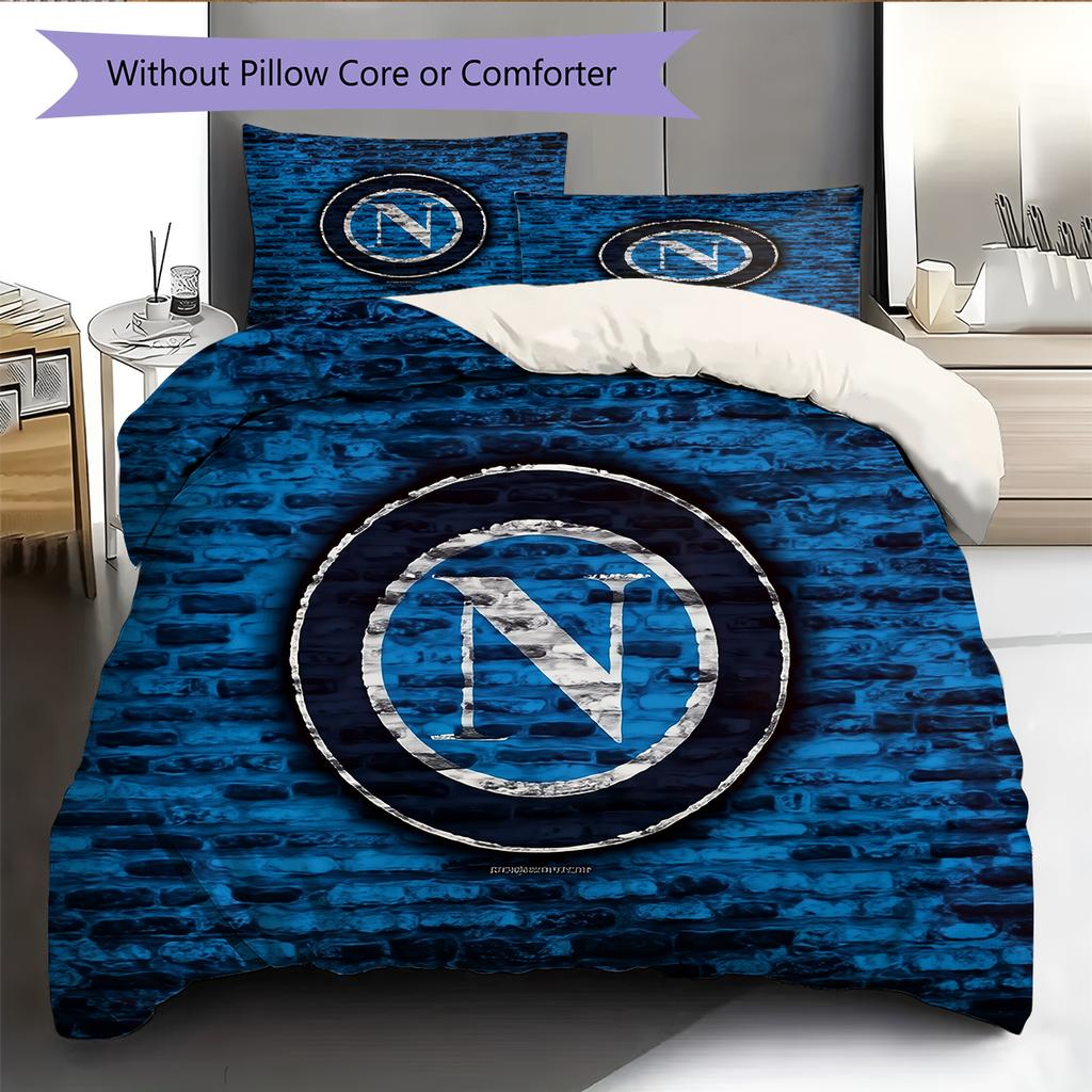 Napoli Pattern Bedding Home Decoration Birthday Gift (1 * duvet cover + 2 * pillowcase, without core)