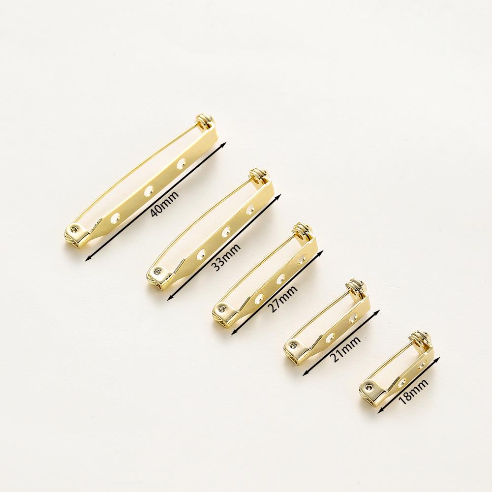 18K Vergoldete Kupferbrosche mit Sicherheitsnadel - Handgefertigt, farberhaltende Anstecknadel für DIY-Bekleidungsaccessoires und Korsagen.