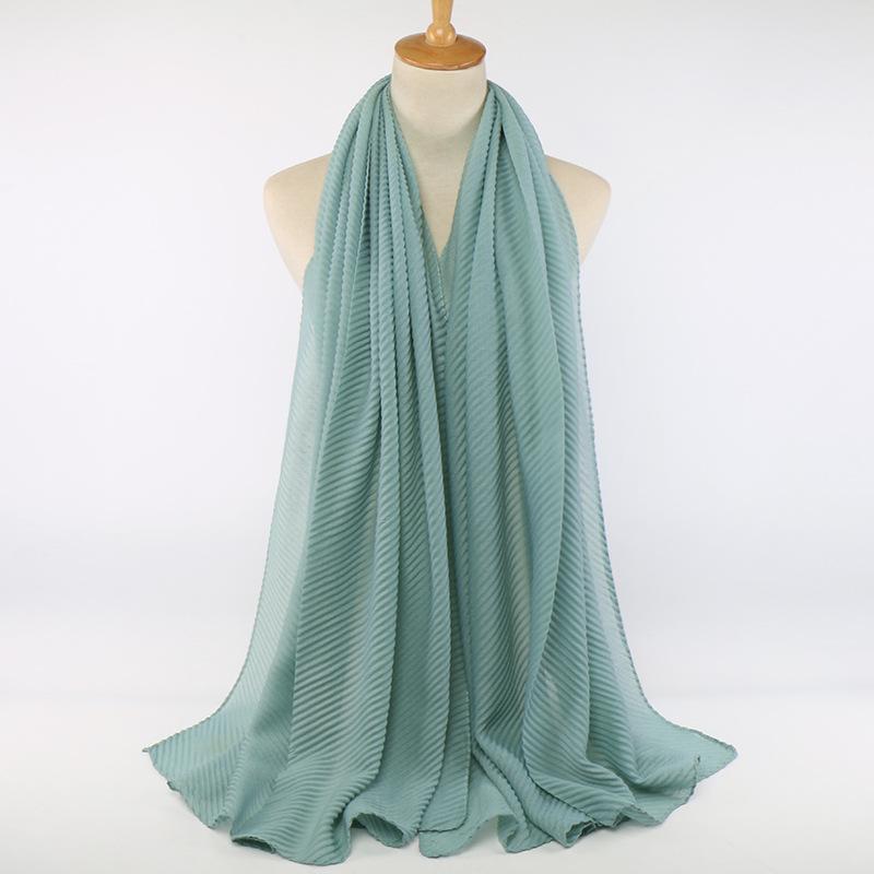 

Нишевый платок из мятой хлопково-льняной ткани: Модный плиссированный длинный шарф для женщин (YW112) 180cm оливковое зеленый