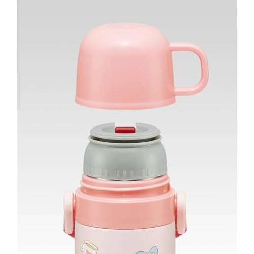 Skater Children's Water Bottle, 2-Way, 470ml (Direct Drinking) or 430ml (Cup Drinking) Design, Sanrio Hello Kitty Big Ribbon, Girls' Stainless Steel,