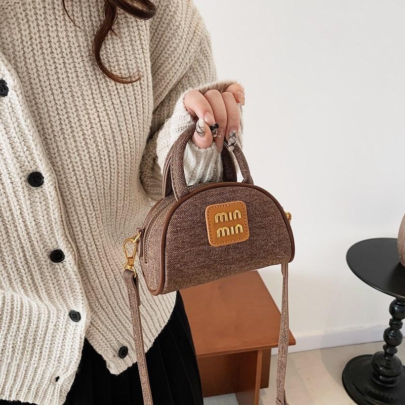 Modern Youth Girl Pu Denim Crossbody Bag With Lipstick Decor For Daily Use