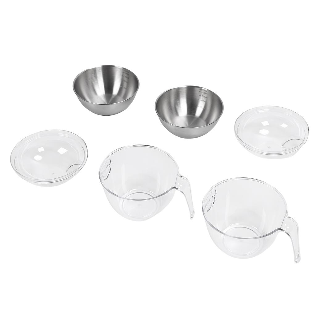 2pcs Iced Salad Bowl with PC Transparent Lid Stainless Steel Slanted Chilled Salad Bowl for Fruit Vegetable