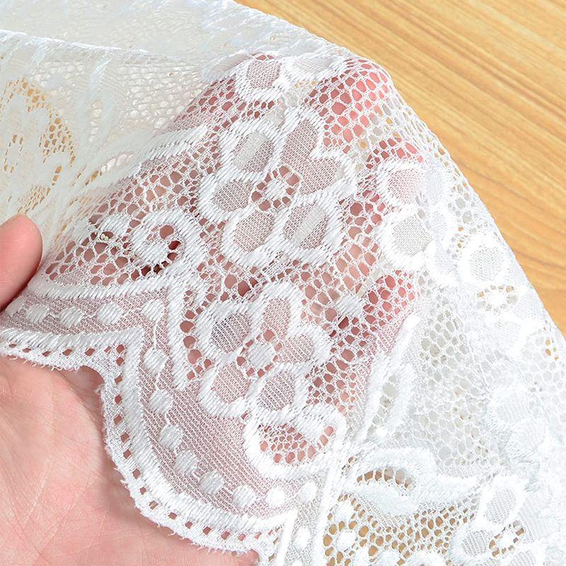White Lace Table Flag Small Flower Long Lace Tablecloth Home Dining Table Decoration TV Cabinet Shoe Cabinet Bucket Cabinet Cover Cloth