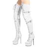 Fashion New High-quality Belt Buckle Cross Strap Over The Knee Boots Sexy Hot Girl Pole Dance 15cm High Heel Motorcycle Boots Size35-48