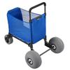 Beach Cart with Large Wheels for Sand, 75kg Load Capacity, Heavy Duty Folding Beach Wagon with 300 mm Balloon Wheels, Storage Bag, 845-1140 mm