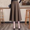 Black Suit Half Skirt, Women's Mid Length Umbrella Skirt Plus Size Skirt Spring and Autumn High Waist A-line Skirt