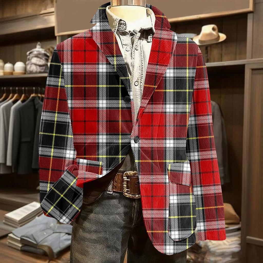 Herr Tryckt Manchester Varm Fickkavaj Kofta Herr Casual Kostym