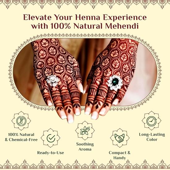 Neeta Mehendi Cone Body Art All Natural Herbal Pure Henna Past (12 Pieces In a Box) Pack of 2