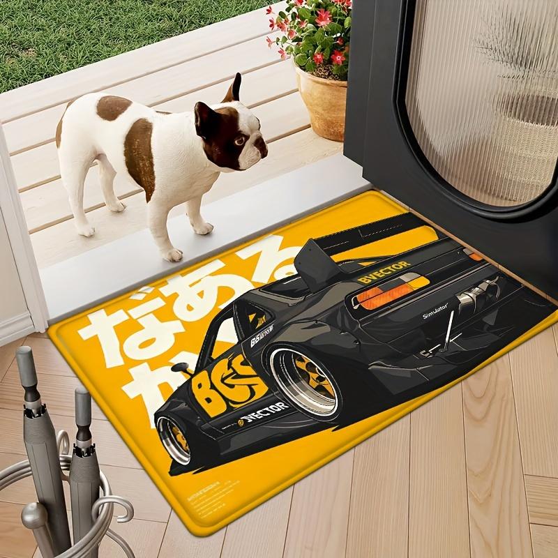 VIKAMA Racing Trend Entrance Floor Rug Anti-Slip and Easy-to-Clean Bathroom Mat for Living Room Home Decoration Carpet