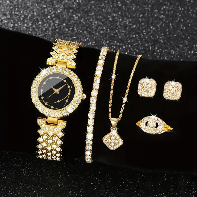 Roman Pattern Diamond-encrusted Women's Watch Women's Watch Quartz Watch Bracelet Women's Watch