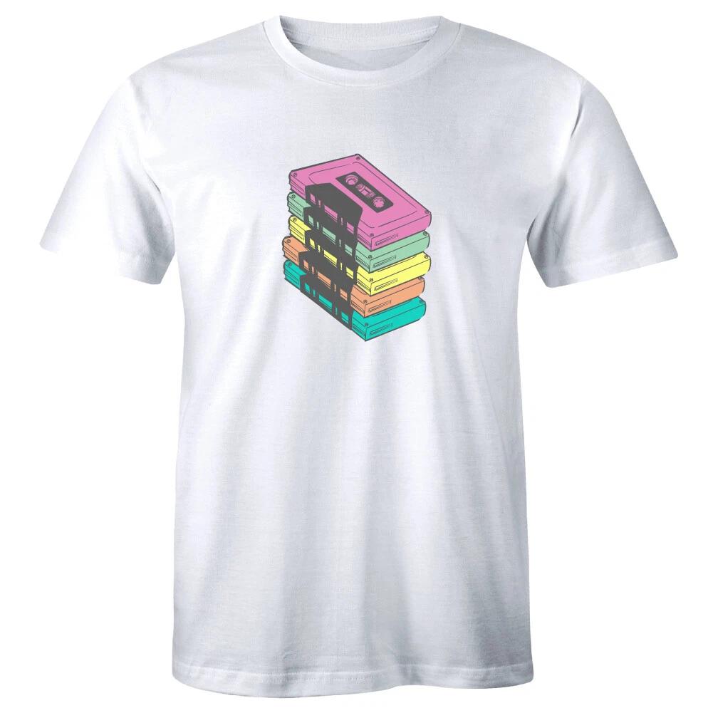 

Retro Old Cassette Tapes T-Shirt for Men Music Lovers Tee Shirt 2XL