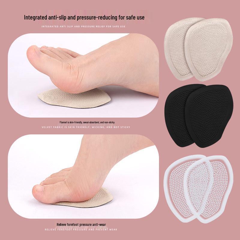 Transparent Gel Forefoot Pad: High Heel Pain Relief, Anti-slip Comfort, Shock Absorption, Soft Granule Massage.