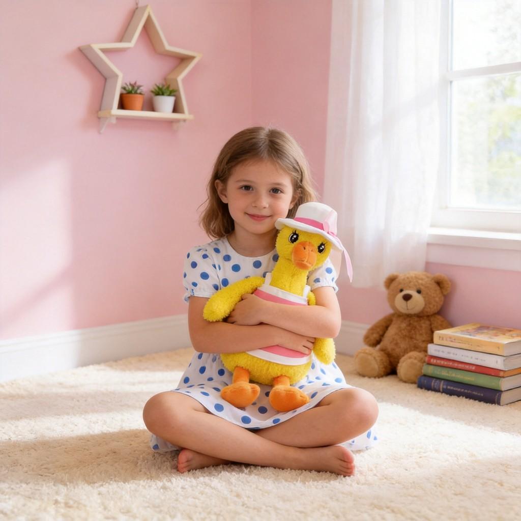 Cute Duck Plush Toy With Pp Cotton Filling For Childrens Gift And Bed Decor