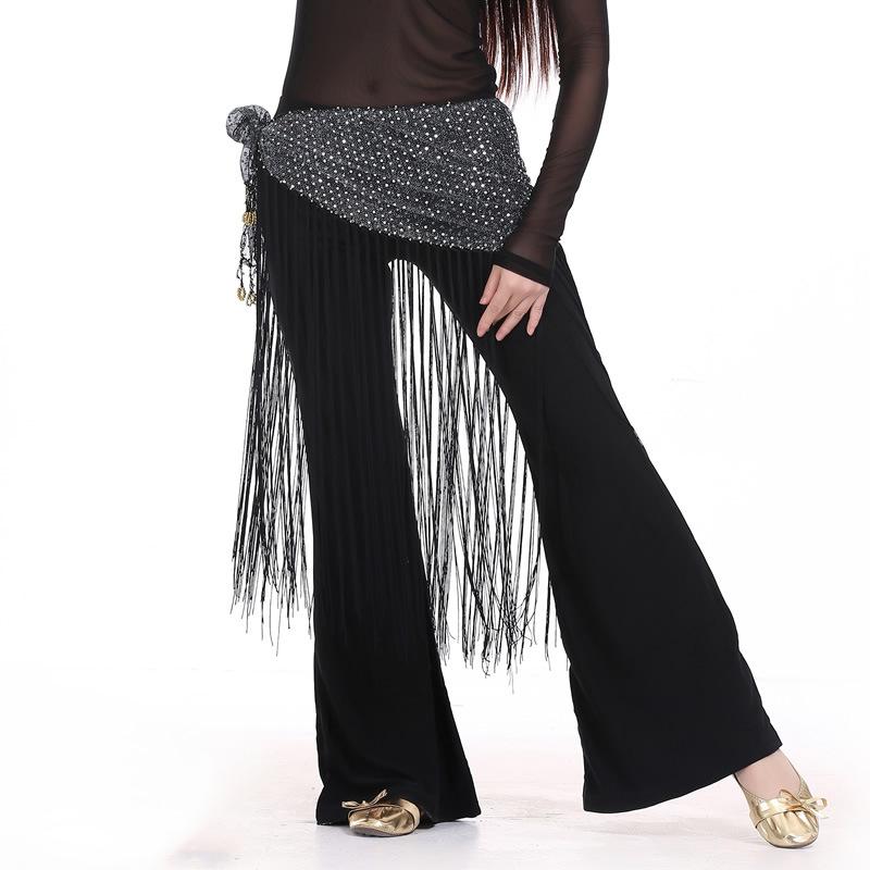 Highlight Tassel Waist Chain New Practice Dress Set Hip Scarf Tassel Indian Dance Costume Performance Dress Set Three Piece Set