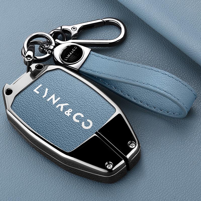 Zinc Alloy Leather Car Key Key Case Lynk & Co Lynk & Co Lynk Co 05 01 02 03 06 09 4 Button Key Fob Car Key Case Case