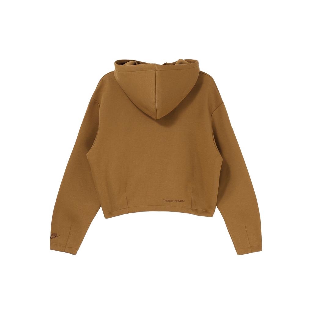 Nike Solid Color Pocket Hooded Half-Zip Pullover Long Sleeve Sweatshirt Women Sweatshirt Brown DV8239-270