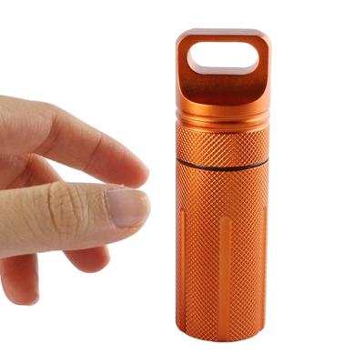 Frasco Porta-Pílulas Hermético de Liga de Alumínio Portátil Outdoor Edc Porta-Cápsulas de Câmara Única Caixa Estojo de Remédios à Prova d'Água