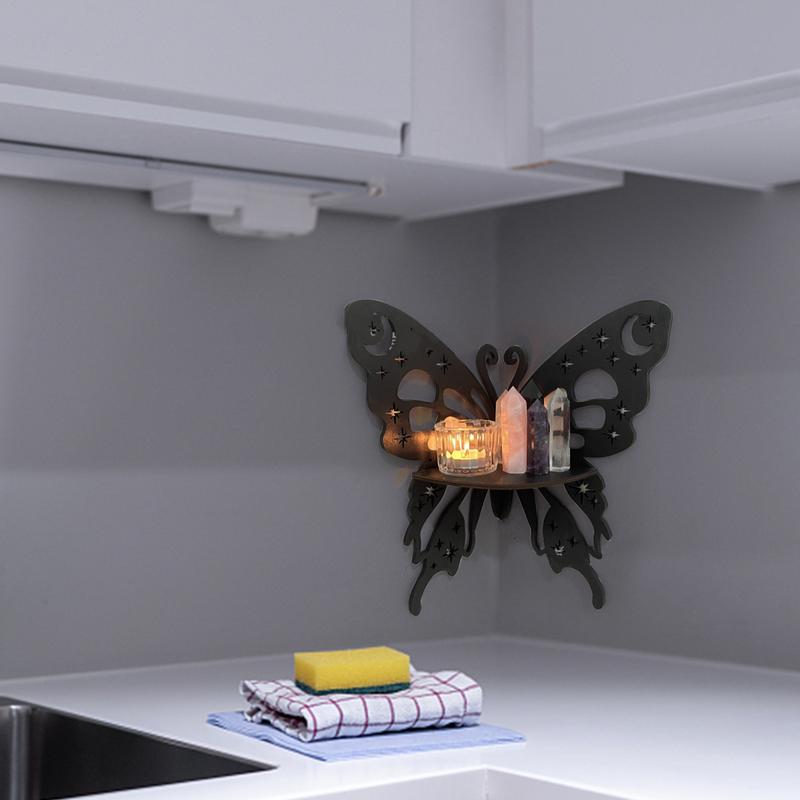 Schmetterling Schweberegal Ecke Kristall Vitrineregal Für Wand Kleines Aufbewahrungsregal Für Wohnzimmer Schlafzimmer Holz Schweberegal