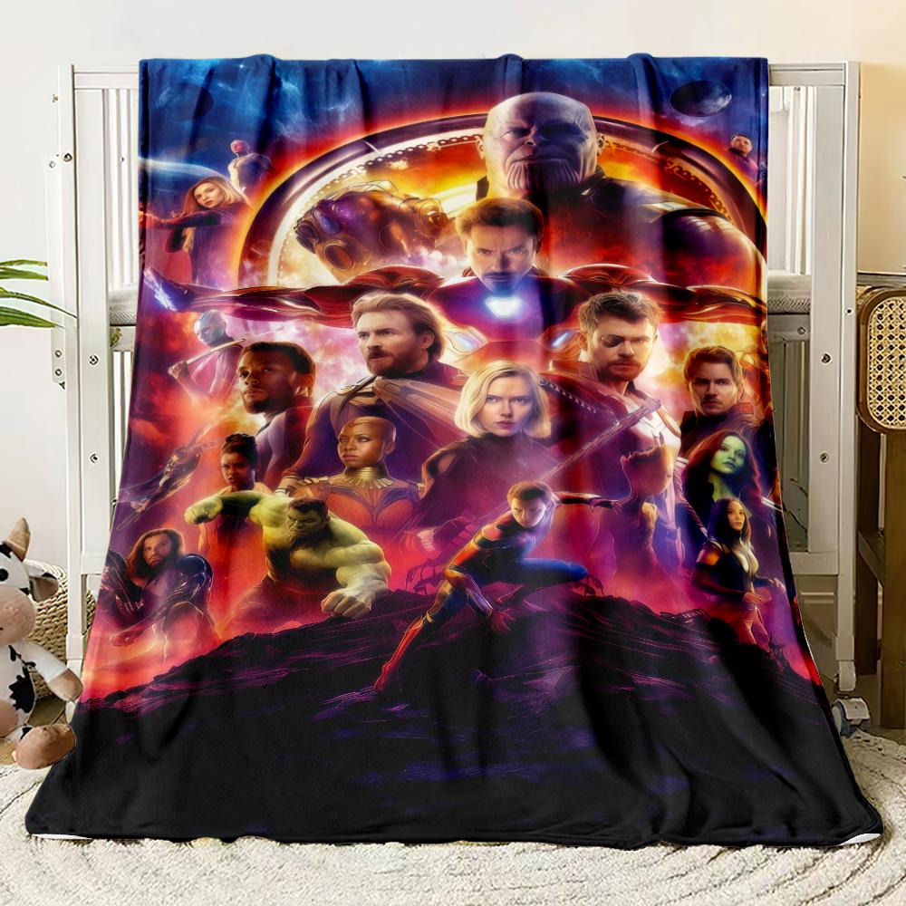 Marvel Flannel thin Blanket Bedroom Living Room Sofa Blanket Student Nap Office Nap Camping Trip Girlfriend Gift