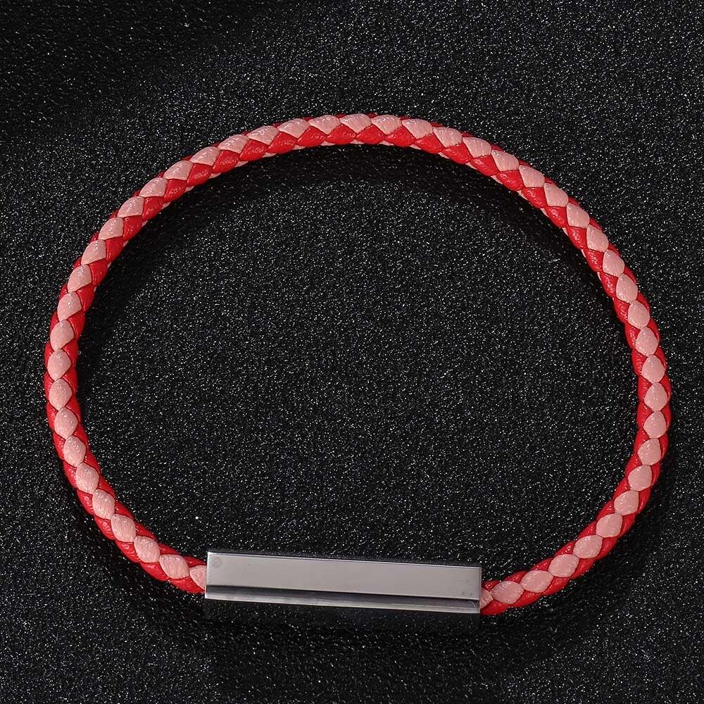 Fashion Leather Bracelet Women Stainless Steel Clasp Handmade Women Bracelets Bangles Braided Leather Bracelet