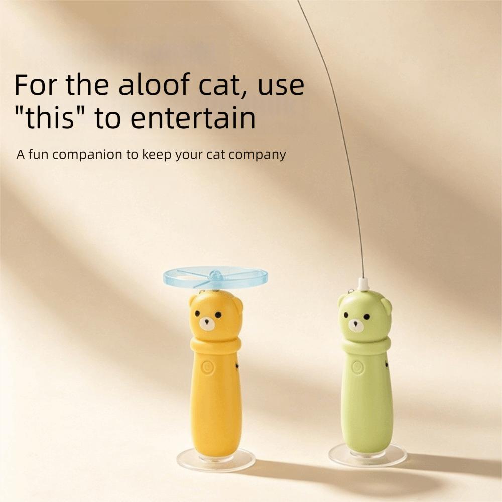 360° Rotation Butterfly Electric Cat Teaser Suction Cup Base Launching Stick Toy  Chasing Games