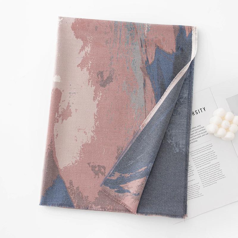 New Scarf for Women in Winter Versatile and High end Imitation Cashmere Shawl Scarf for Women  Trendy Warm Scarf
