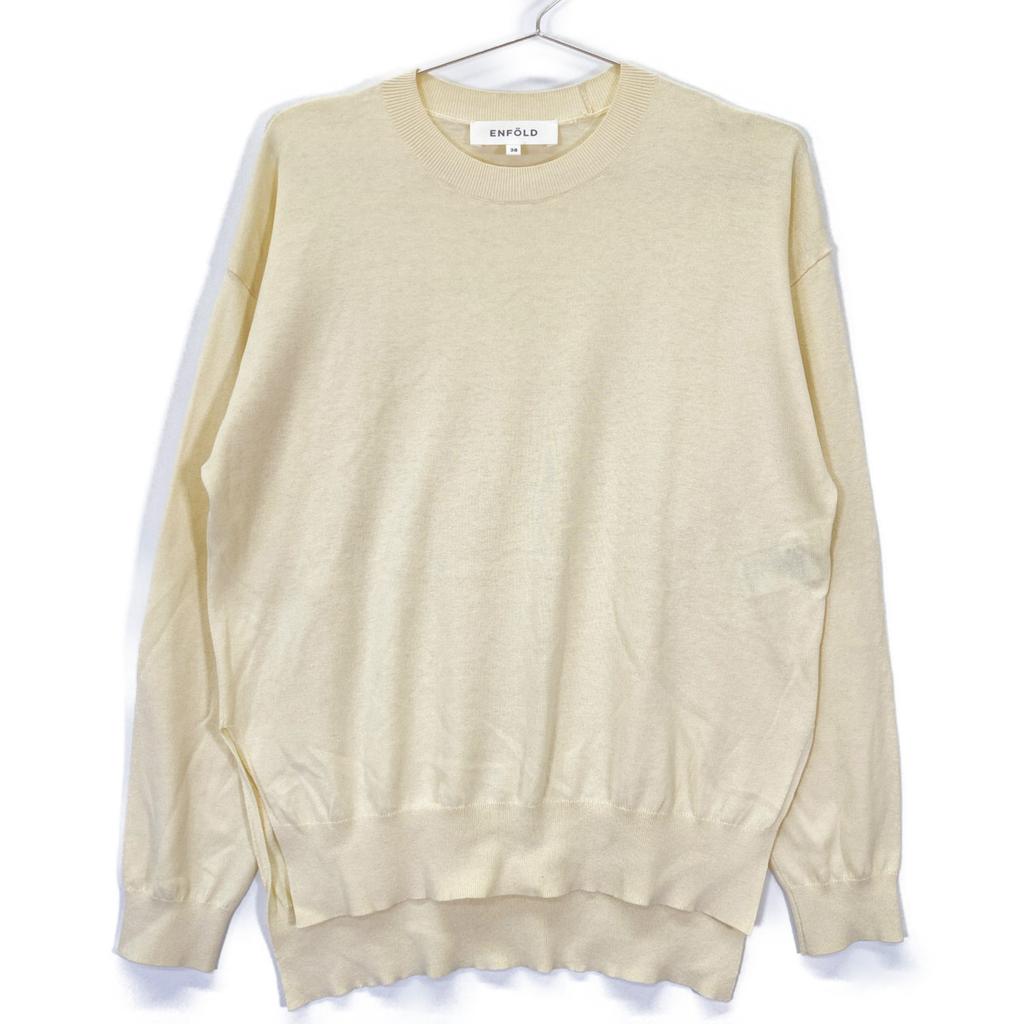 ENFOLD 24Stainless Steel Silk Cotton Pullover Tops 38 IvoryUsed