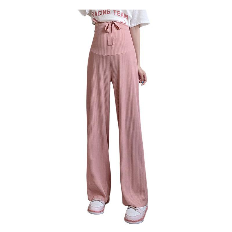 2024 Spring/Summer Maternity Wide-Leg Ice Silk Pants - Breathable, Lightweight, Loose Fit