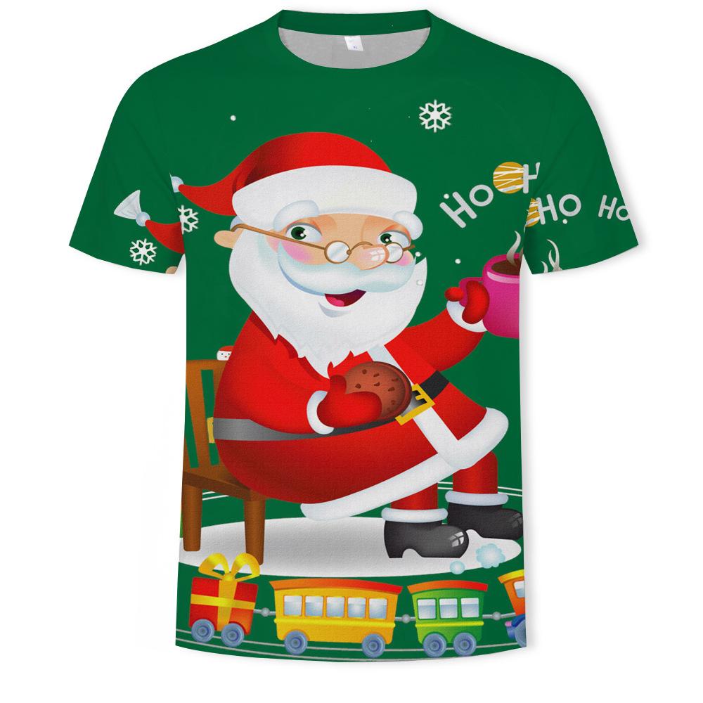 Tricou bărbați de Crăciun Imprimare digitală 3D Tricou cu mânecă scurtă Cămăși