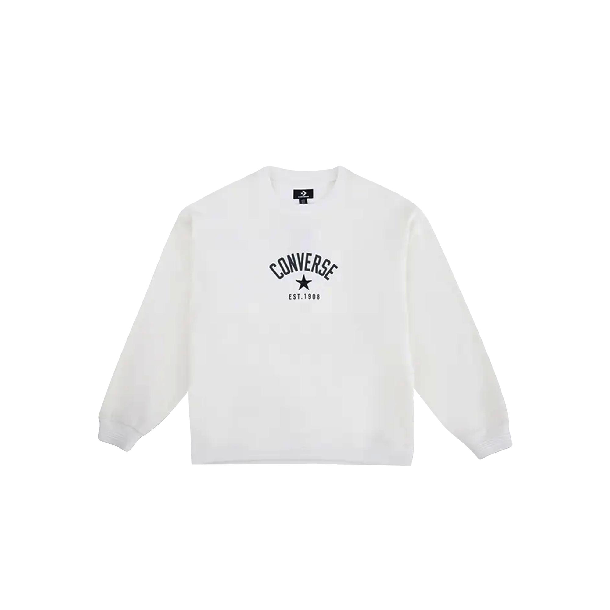 Converse Sweatshirts Men s White Crew Neck Moderate UCJ109-W2Y L