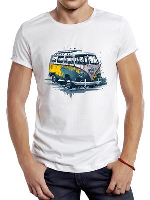 TEEHUB Tricou Bărbați Autobuz Vopsit Vintage Grafic Autobuz Camping Pânză Sport Retro Clasică Topuri Tricou Hipster
