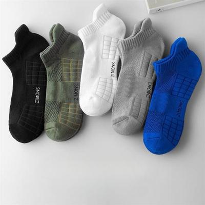 Spring and Summer Thickened Men's Casual Boat Socks Breathable Socks Sports Towel Bottom Basketball Sweat-absorbent Deodorant Socks