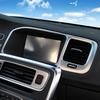 Console navigation frame decoration cover trim Stainless steel strip interior molding sequ 3D sticker for Volvo S60 V60