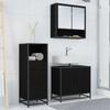 Bathroom Furniture Set 3 Pcs Black Oak Effect Wood Based Material
