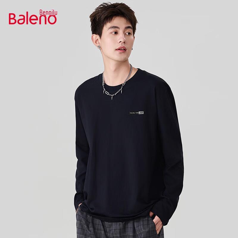 

Baleno Men s Loose Fit Pure Cotton Long Sleeve T-Shirt L