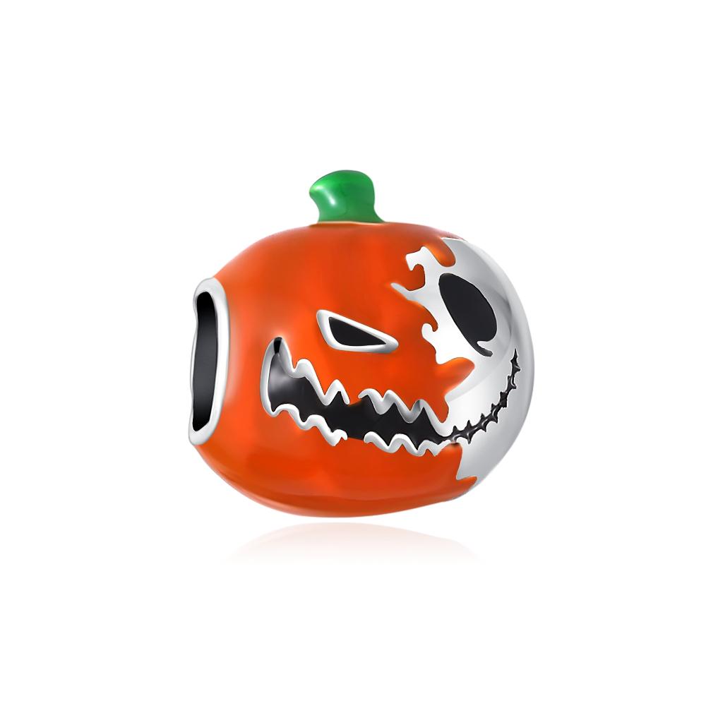Brand New Halloween pumpkin head Copper Metal skull Charm Bead Component Bead Component Ideal Designed For Authentic Original Bracelet High Quality
