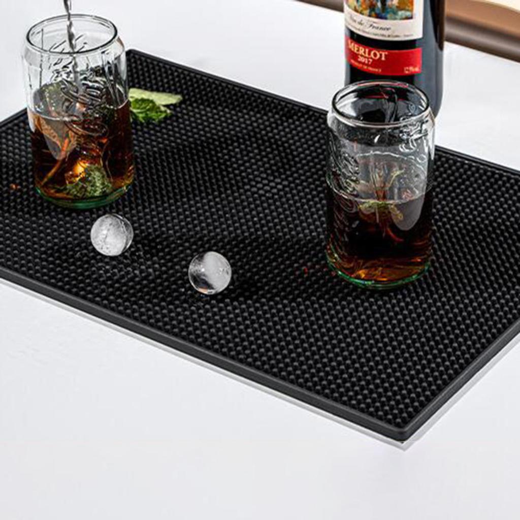 Durable Bar Mat PVC Coffee Coaster Anti-slip Cup Mat Waterproof Heat Resistant Drain Mats for Bar Cafe Barista Cocktail Bartender