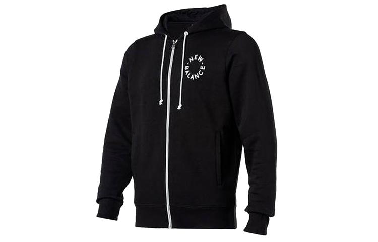 Men's New Balance Sweatshirts Men's Black Hooded Moderate Cardigan