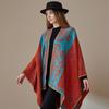 Women's Double-Sided Tassel Shawl Cloak - Classic Slit Design, Warm Travel Cape
