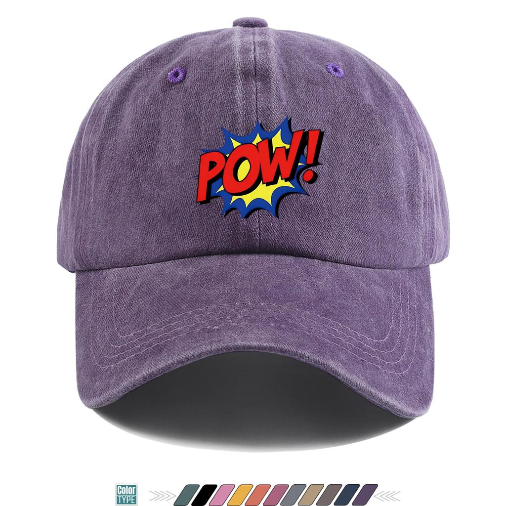 Pc American Retro Comic Book Style POW Print Baseball Cap Trucker Hat Comfortable Breathable Fashionable Beautiful Cartoon Ga