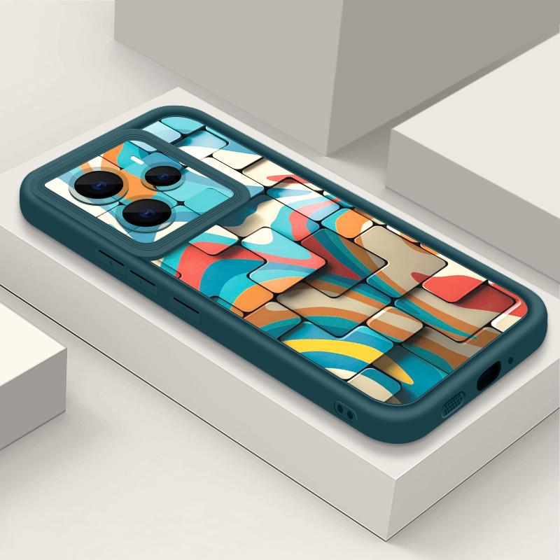 Soft TPU Phone Case For Xiaomi Redmi Note 15 14 13 Pro 4G For Redmi Note 13 14 Pro Plus 5G Colorful Geometric Pattern Back Cover